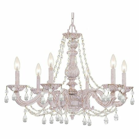 CRYSTORAMA Six Light Antique White Up Chandelier 5026-AW-CL-S